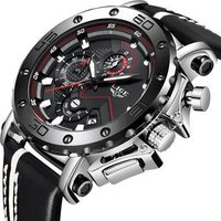 LIGE Mens Watches Top Brand Luxury Military Sport Watch Men Black Leather Analog Quartz Waterproof Watches