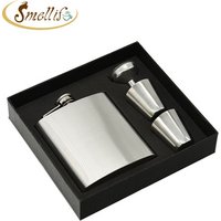 Laser Engraved Stainless Steel Hip Flask Gift Set Shot Cups