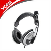 VCOM wired colorful functional free sample rohs headband PC headphone with mic factory price