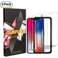 3 Pack Mobile Phone Tempered Glass Screen Protector for iPhone X / Xs / Xr / Xs Max with Alignment Case Frame