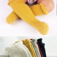 Ruffle Knit Knee High Socks