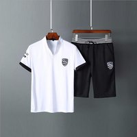 Korean Version Casual Sports T Shirt & Beach Shorts Set