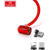 Earldom Elbow 90 Degree 3 in 1 USB Date Cable magnetic charging line elbow magnetic Charge Light LED For iPhone Android Type C