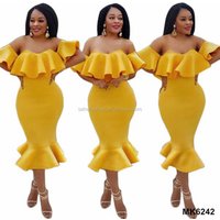 Women's Falbala Off-Shoulder Party Dress