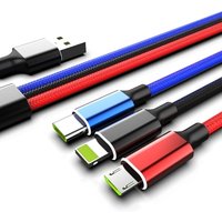 free shipping For phone micro usb 3.1 type C 3 in 1 usb data 2.4a fast charging cable 3in1 in Shenzhen factory