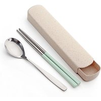 New Product Ideas 2019 Creative Design Portable Reusable Kitchen Accessories Baby Wheat Straw Chopsticks Spoon Fork Set