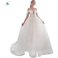 Off Shoulder Appliquéd Full Length Wedding Dress