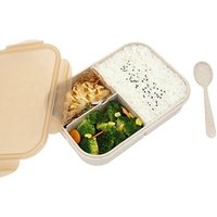 Wheat Fiber and Plastic Microwave Freezer Safe Durable Reusable Container Food Prep Storage Leak Proof Bento Lunch Box
