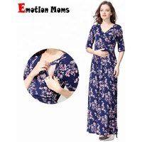 Soft Cotton Stretch Floral Maxi Dress Maternity & Breastfeeding