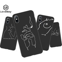 LOVEBAY Wholesale Funny Custom Printing Mobile Phone Cases Creative Black Phone Case for iPhone XR XS Max X 8 7 6 6s Plus
