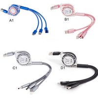 USB Data Cable 3in1 Retractable USB Charger Universal Multi Cable