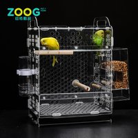 Acrylic Pet Container Cage Parakeet Birds