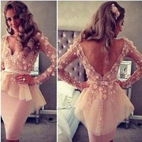 Walson Lace Backless Party Dress