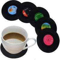 Custom record portable PVC tableware set rubber drink cup coaster mold silicone coaster