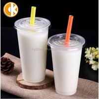 14Oz Red Transparent Eco-Friendly Pla Ps Pet Disposable Plastic Cup