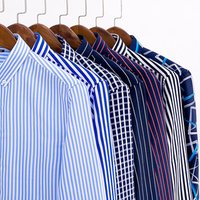 Plus size shirts casual shirts for men polyester plaid stripe shirts button down shirt