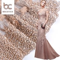 Elegant Beaded Lace Dress 3D Embroidery