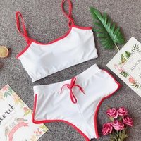 Provide bathing suit women solid color swimsuit new fashion sports vest swimwear