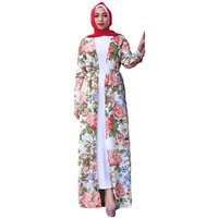 Long Sleeve Maxi Kimono Abaya Dress
