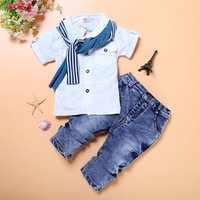 Summer T shirt & Denim Trousers Outfit Set