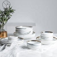 Exquisite Stroke Marble Ceramic Dinner Plate