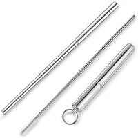 2019 New Improve Portable Telescopic Stainless Steel Reusable Straws Adjustable folding collapsible Drinking Straws