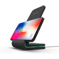 Factory Price Wholesale Fast Wireless Charger 2 Coils QI Wireless Charging Stand for iPhone Xs Max