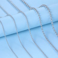 Solid 925 Sterling Silver Ball Beads Chain Necklace