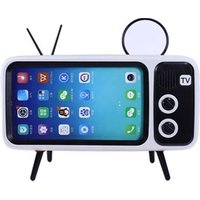 Wireless V4.2 Retro TV Style Mini Portable Bluetooth Speaker With Phone Holder