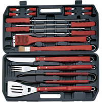 Amazon Top Barbecue Grill Set Cleaning Brush Private Label BBQ Tool Box Grill Tongs Portable Tools Box Set