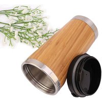 Reusable Stainless Steel & Bamboo Coffee Cup