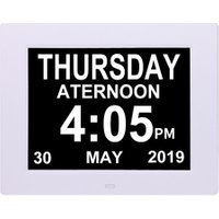 8 Inch Digital Calendar Clock 5 Daily Alarms Memory Support