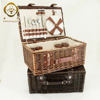 Eco-friendly handmade hamper wicker storage picnic basket 4 person