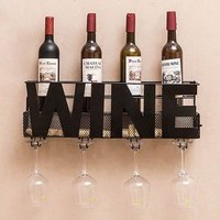 New Arrival Home Decoration Design Metal Wall Mount Wine Bottle Rack