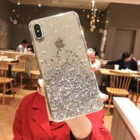 Glitter Clear Silicone Sparkle Bling Rose Gold Case for iPhone 7 8 Plus X XS Cover Glitter Phone Case and Accessories