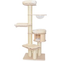 Large Wooden Cat Scratching Post Plush Pet Tree