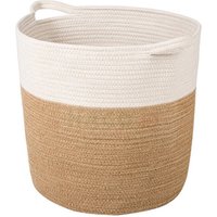 High Quality Brown Cream Stripe Storage Decorative Laundry Basket
