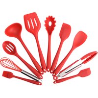 10 Pieces FDA LFGB Heat Resistant Cooking Tools spatula kitchenware Silicone Kitchen Utensil Set