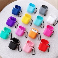 Hot Selling colourful wireless earphone Accessories Silicone Protective Soft Thin Case waterproof keychain for iphone earphone