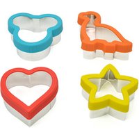 4pcs set Cookie Moulds Sandwich Cutter Mold Dinosaur Shape Stainless Steel Cookie Cutter