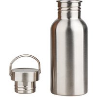 Zogift Alibaba New custom logo 500/750/1000ml single layer insulated stainless steel drinking water bottle with bamboo lid