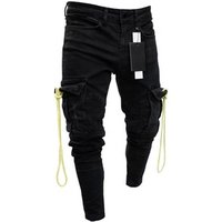 OEM european black jeans slim fit men jeans scratch washed biker jeans