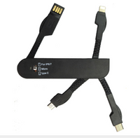 Multifunctional Travel Charge Cable Swiss Army Knife 3 In 1 USB Data Charger Cable for phone