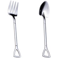 Stainless steel 304 cutlery gift set shovel shape dessert spoon fork