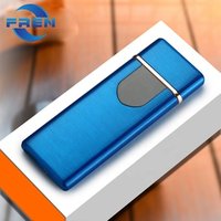 Intelligent LED Light Fingerprint USB Charging Lighter Coil Lighter Induction Metal WindProof No Gas Smoker Cigarettes