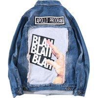 Dark Blue Distressed Denim Jacket