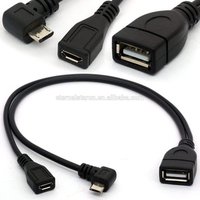 OEM 90 degree Angle Micro usb OTG Y Splitter Cable