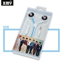 BTS GOT7 Sell customizable logo zipper line in-ear headphones for mobile phone
