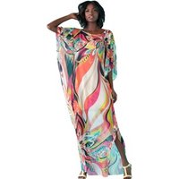 Summer Turkish Style Printed Batwing Sleeve Beach Dress