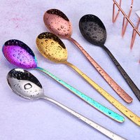 Stainless Steel Rose gold Tea Spoon High Quality Tableware Vintage Coffee Spoon For Party custom logo luxury gift for wedding